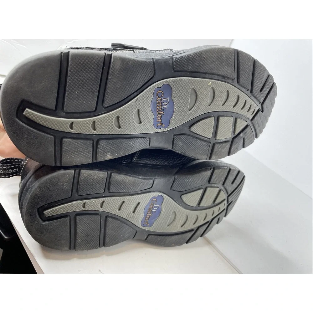 Dr. Comfort Edward X-Depth Mens Shoes Size 9 Wide Black Leather Adjustable 9610